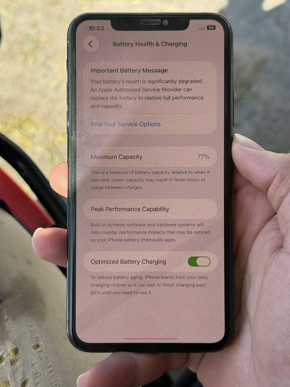 السلام عليكما ايفون 11 برو ماكس 
ذاكرة 256
شاشة مبدلة وبيها ضربك فوك مثل ما موضح
بطارية ما مبدله 77
فيس ايدي واكف 
سعره 230
مكاني بغداد كاظميه 
***********
