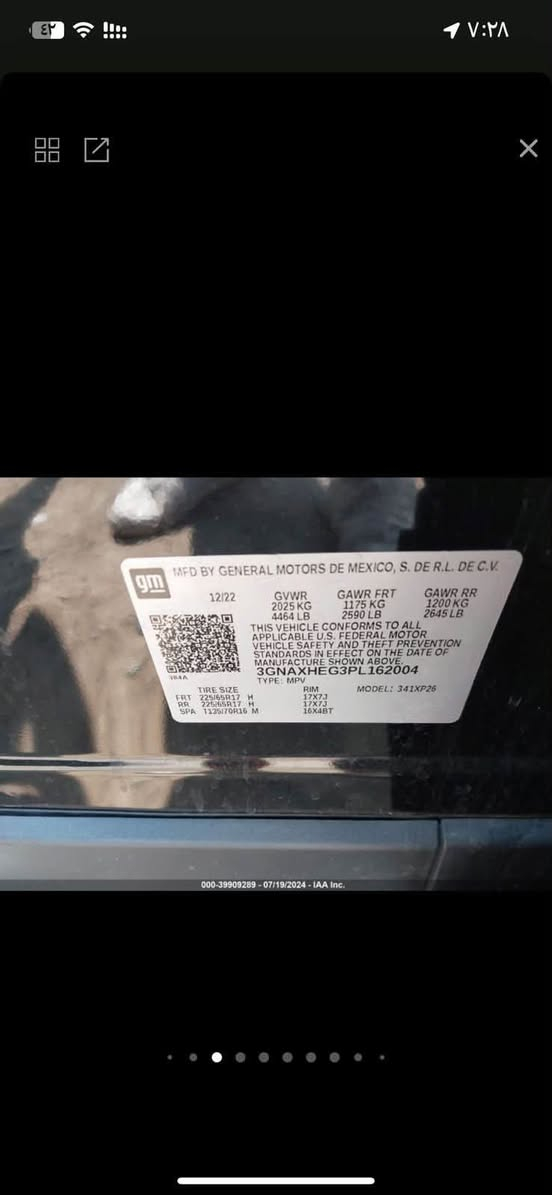 للباحثين عن الحداثة والراحة.. متوفرة الآن Chevrolet Equinox موديل 2023، سيارة جاهزة للاستخدام (مصلحة وكاملة) وما ينقصها غير بس تشدلها رقم!
✅ تفاصيل السيارة:
• الموديل: 2023 (وارد أمريكي).
• الحالة: حرة (غير مرقمة)، جاهزة للترقيم فوراً.
• تفاصيل الحادث: دعمها كما موظح بالصور (بجهة المدكر فقط)، وباقي السيارة بحالة الوكالة.
• الصور الحادث وصورها بعد التصليح مرفقة بالمنشور، ورقم الشاصي موجود بالصور للفحص والاطمئنان.
📞 للاستفسار والتواصل:
يرجى الاتصال بصاحب السيارة مباشرة:
***********
