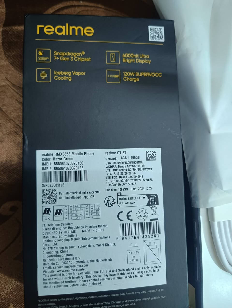 السلام عليكم للبيع ريلمي جي تي 6 تي ذاكره 256 عشوائي 8 جهاز جديد مامستخدم ولالحظه  تجي وتشوف بعينك فقط مفتوح ومضموم بالكارتونه غراضه مامستخدمه السعر 400 وبي مجال للشراي مكاني بغداد رقمي ‏‪0775 568 3453‬‏ متواجد خاص
