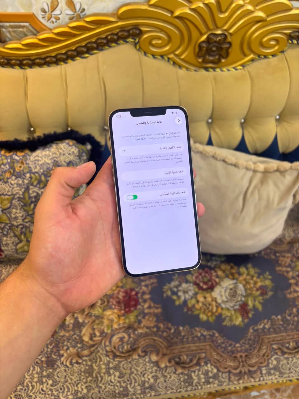 ايفون 12 برو ماكس 
بلادي مامفتوح ضمان 
ذاكره 256 
بطاريه 81 
جهاز حيل نضيف 
السعر 450 🥀
هاتف ***********
