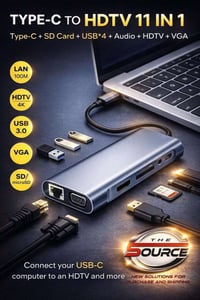 محول تايب سي ١١ب١ • إيثرنت • HDMI/VGA