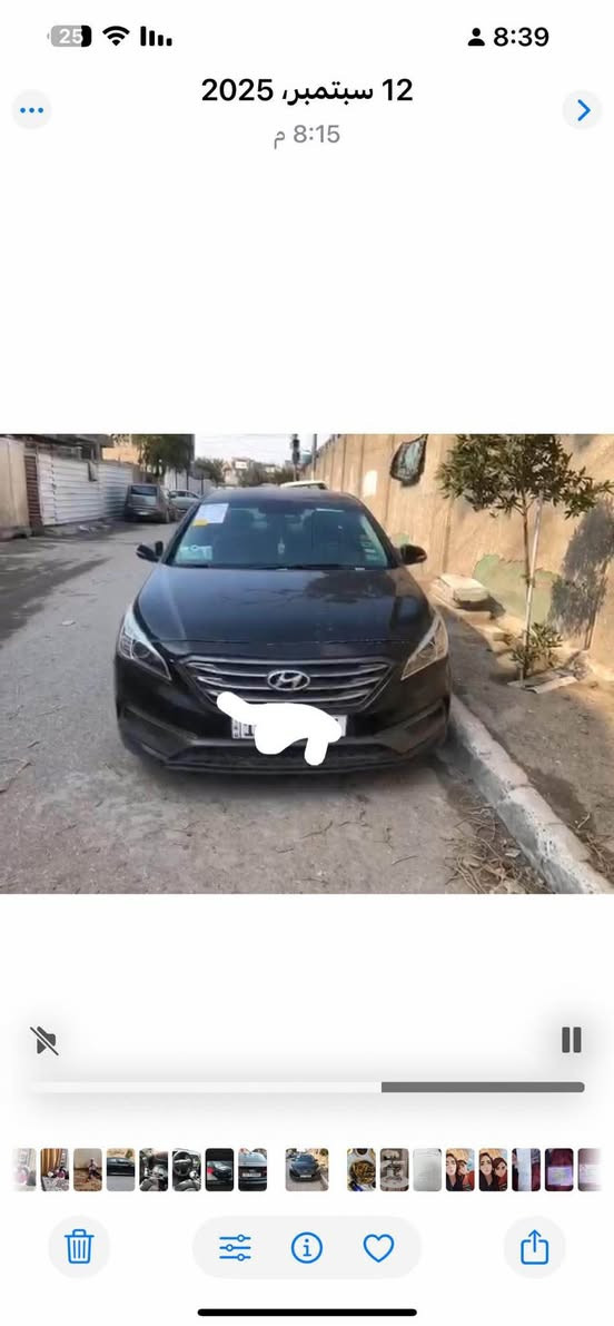 سوناتا  2015 ( امريكي 
اللون اسود  
رقم بغداد بأسمي السيارة 
محرك 2400 GDI 
بصمه تشغيل
بصمه ابواب 
حساس نقطة عمياء 
دبل اكزوز
لايت لد زنون اصلي لايت ويا الستيرن 
كشنات تدفة 
مانع انزلاق
مثبت سرعة 
ذاكرة خزن بالكرسي 
داخل اسود بلادي 
تحكم ستيرن جهتين تبريد شغال ثلج تبريد منفصل سائق وراكب 
3 انضمة قيادة ( Normal - sport -Eco )
مكينة كير خير من الله 
بيهة حالوب السنه صار
سعرهة107بيهة مجال بسيط
بغداد البلديات *********** بغداد, العراق
