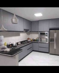 معمل بيت ذهبي • كونتر ألمنيوم وخشب • ضمان خمس سنوات