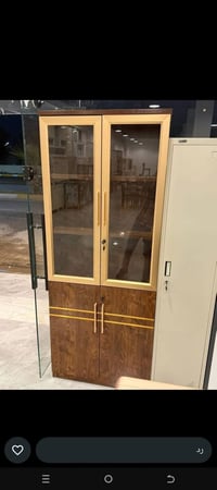 مكتبة ٢باب • خشب تركي ثقيل • ٩٠×٢٠٠×٤٠