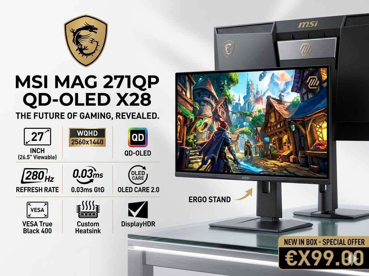 msi mag 271qp qd-oled x28

OLED
0.03MS
280hz
HDR True 400black

850 هەزار بەس کارتۆنی کراوەتەوە
گەیاندن هەیە بۆ هەموو شارەکان.
850 الف بس كارتون مفتوح و موجود توصيل لجميع المحافظات. أربيل, العراق


**إذا كنت صاحب هذا الإعلان وتريد حذفه لأي سبب، رجاءا أرسل رسالة إلى الدعم الفني**