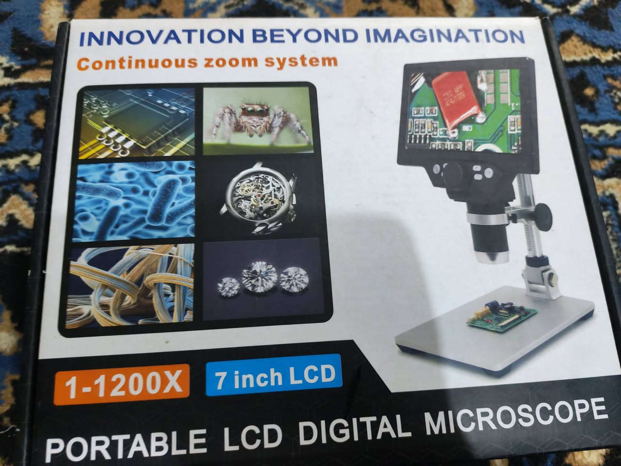 مايكروسكوب تقريب 1200X حجم الشاشه  7 انش ممستخدم ابد يشتغل على الكهرباء الجهاز كامل ونظيف السعر 80 الف مكاني بغداد حي الاعلام رقم تلفوني ***********
