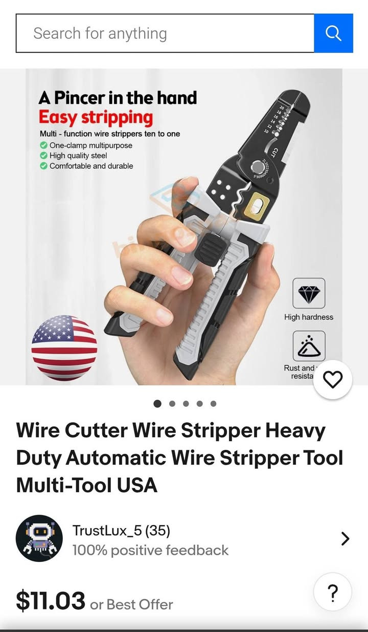 قاشطة وكابسة وقاطعة متعددة الاستعمال
متوفر عدد 8 ابيع شلع تخدمك تعال خاص


**إذا كنت صاحب هذا الإعلان وتريد حذفه لأي سبب، رجاءا أرسل رسالة إلى الدعم الفني**