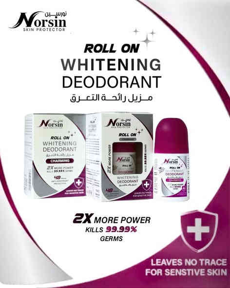 ✨ جديد نورسين – رول أون تفتيح + مزيل رائحة العرق ✨

ودّعي الاسمرار والروائح المزعجة 💛
مع Norsin Whitening Deodorant
تركيبة مبتكرة للعناية بمنطقة تحت الإبط:

✔️ تفتيح تدريجي للمناطق الداكنة
✔️ يمنحك انتعاش يدوم طوال اليوم
✔️ لطيف على البشرة ولا يسبب تهيج
✔️ بدون كحول – مناسب للبشرة الحساسة
✔️ متوفر بروائح متعددة تناسب ذوقك

💫 نعومة – ثقة – تفتيح ملحوظ مع كل استخدام!

اختاري عطرك المفضل وخلي كل يوم يبدأ بإنتعاش وثقة 🌸

#كوزمتك_حيدر
تابعنا على 
انستكرام https://instagram.com/1__coz?utm_medium=copy_link
تلكرام
https://t.me/kk2hhkk
فيسبوك
https://www.facebook.com/كوزمتك-حيدر-112129767297514/
***********
#كوزمتك_حيدر
# سدة_الهندية .. حي الزهراء. الشارع الاول

