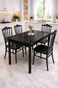 ميز طعام • ٤ كراسي • كراسي عاج