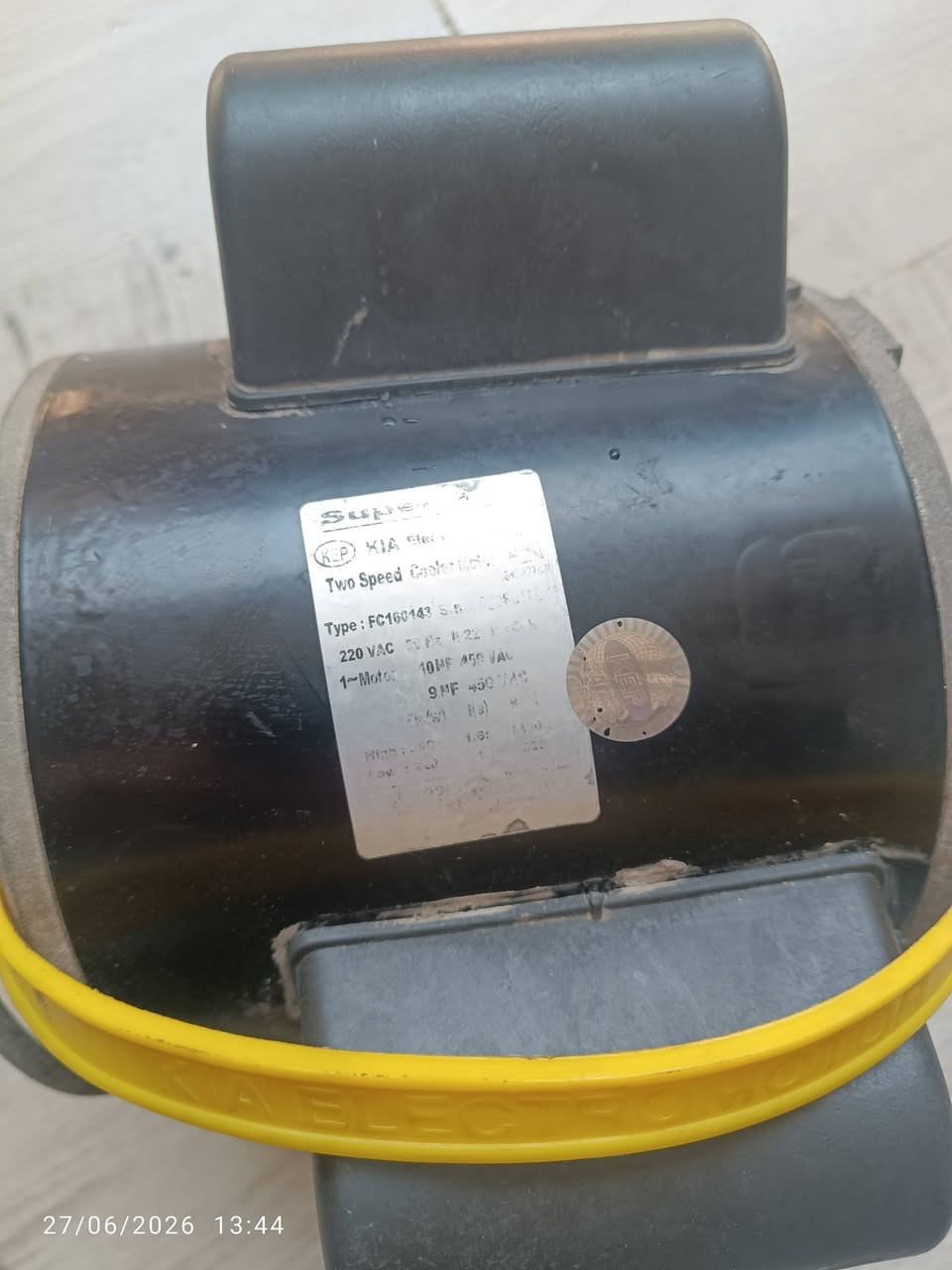 مأطور مبرده سرعتين وملف نحاس شرط من شركه KIA Electromotor
***********
