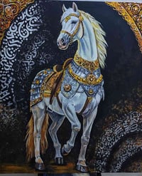 خيل عربي • خط عربي • ١٢٠×١٠٠سم