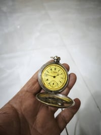 ساعة جيبية عتيقة • صنع سويسري • فضة ٥١مم