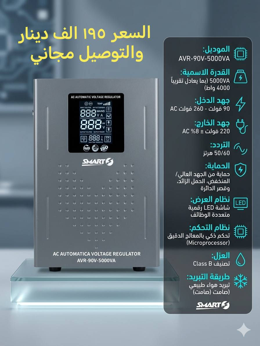 ⚡️ لا تخسر تكييفك بسبب ضعف الكهرباء! ⚡️
​احمِ أجهزتك واضمن تشغيل التكييف (السبلت) بكفاءة كاملة في أصعب الظروف مع رافعات القدرة الاحترافية.
​🌟 مميزات الرافع:
​قوة جبارة: يرفع الجهد الضعيف جداً (من 90 فولت) إلى 220 فولت مستقرة.
​حماية ذكية: نظام أمان تلقائي يحمي أجهزتك الثمينة من أي تذبذب مفاجئ.
​ملفات نحاس 100%: مصمم لتحمل العمل الشاق والأجواء الحارة.
​📥 الكمية محدودة! احجز جهازك الآن وحافظ على برودة بيتك.
 
يوجد توصيل لكافة محافظات العراق. 

اسعارنا مناسبة.

محلات رياض للانشائية والكهربائيات والعدد اليدوية.
صلاح الدين قضاء بلد
شارع المحيط مقابل محلات سيد جليل النجار
***********
