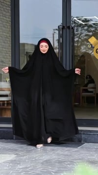 عباية زينبية • سواد فاحم • مقاسات 56/58/60/62