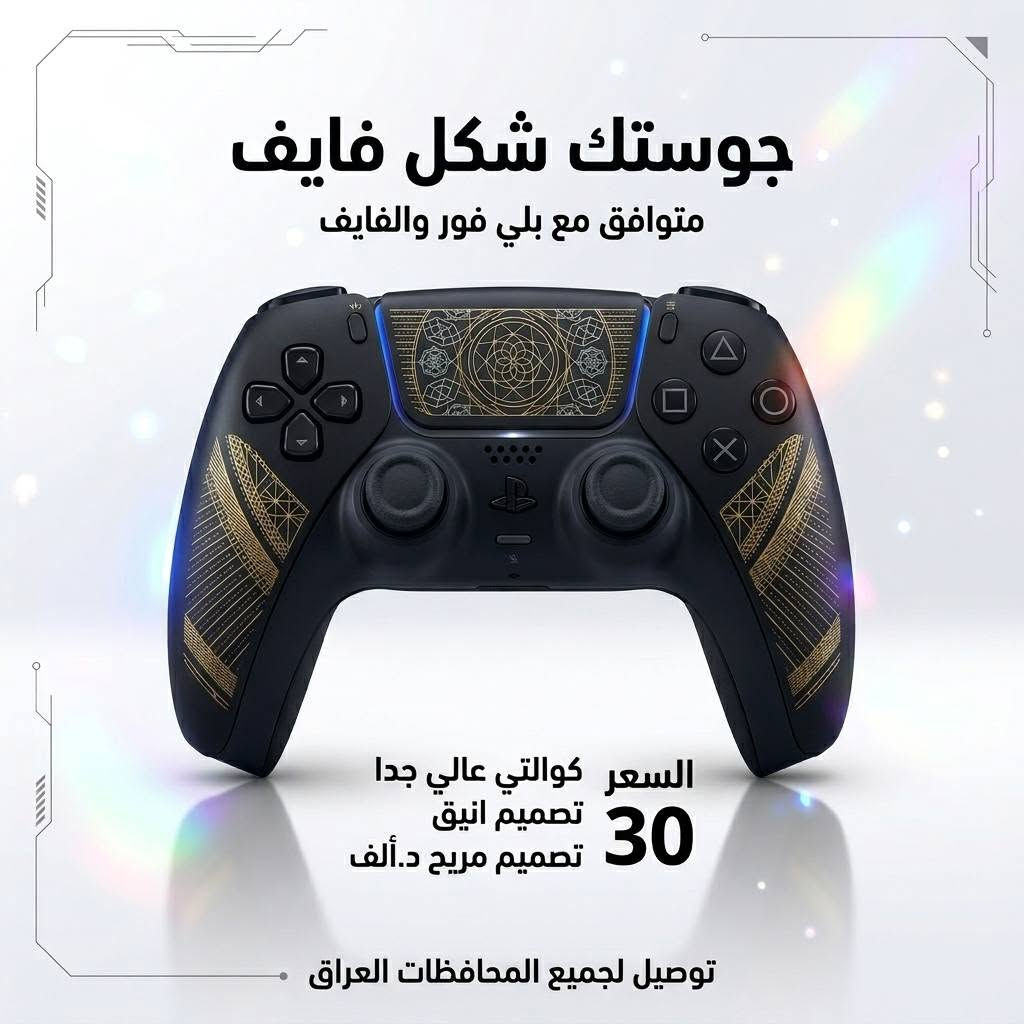 🎮 جوستك بلي فور  شكل فايف – تصميم احترافي وجودة عالية

🔥 متوافق مع البلايستيشن 4 و 5
🎨 تصاميم مميزة وكوالتي ممتاز
👌 مريح بالاستخدام ومناسب للجلسات الطويلة

💰 السعر: 30,000 دينار فقط

📍 العنوان: واسط – الكوت – داموك – قرب صيدلية حسني
🚚 التوصيل: 5,000 دينار إلى جميع محافظات العراق
📞 للطلب والاستفسار: ***********

✨ كمية محدودة – اطلب الآن قبل نفاد الكمية.

