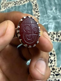 محبس عقيق يماني اصلي فضة ١١ غرام شرط الفحص القالب صياغة يدوية والحجر م...
