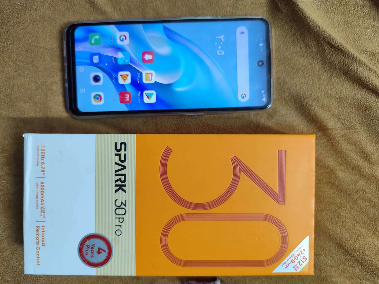 سلام عليكم جهاز TECNO SPARK30 pro ذاكرة 512 رام 12+12 نسخه صيني ملحقاته كامله شاحنه وهيدفون وكفر ولزكه  استخدام يومين فقط جهاز راقي للبيع او مراوس سعره 125 الف مكان كوفه ***********
