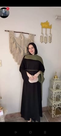 عباية شال متصل • كريب اورجانزا • وان سايز ٦٥-٨٥ك