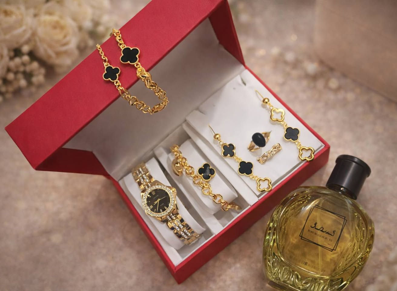 🔴🔴توصيل مجاني 🚕🔴🔴تخفيضات
لأنها تستحق التفاصيل التي لا تُنسى..
لا تكتمل الإطلالة إلا بلمسة من السحر. جمعنا لكِ (أو لمن تحب) كل معاني الأناقة في بكج🎁 واحد يختصر المسافات
طقم متكامل👇
 (ساعة +سوار+تراجي+ قلادة+ حلق+محبس💍) 
 ومع كل بكج ساعة تطلبه، يوصلك عطر هدية مجانية🛍️
20.000 
للاستفسار اكثر مراسلة الحساب او واتساب ***********
