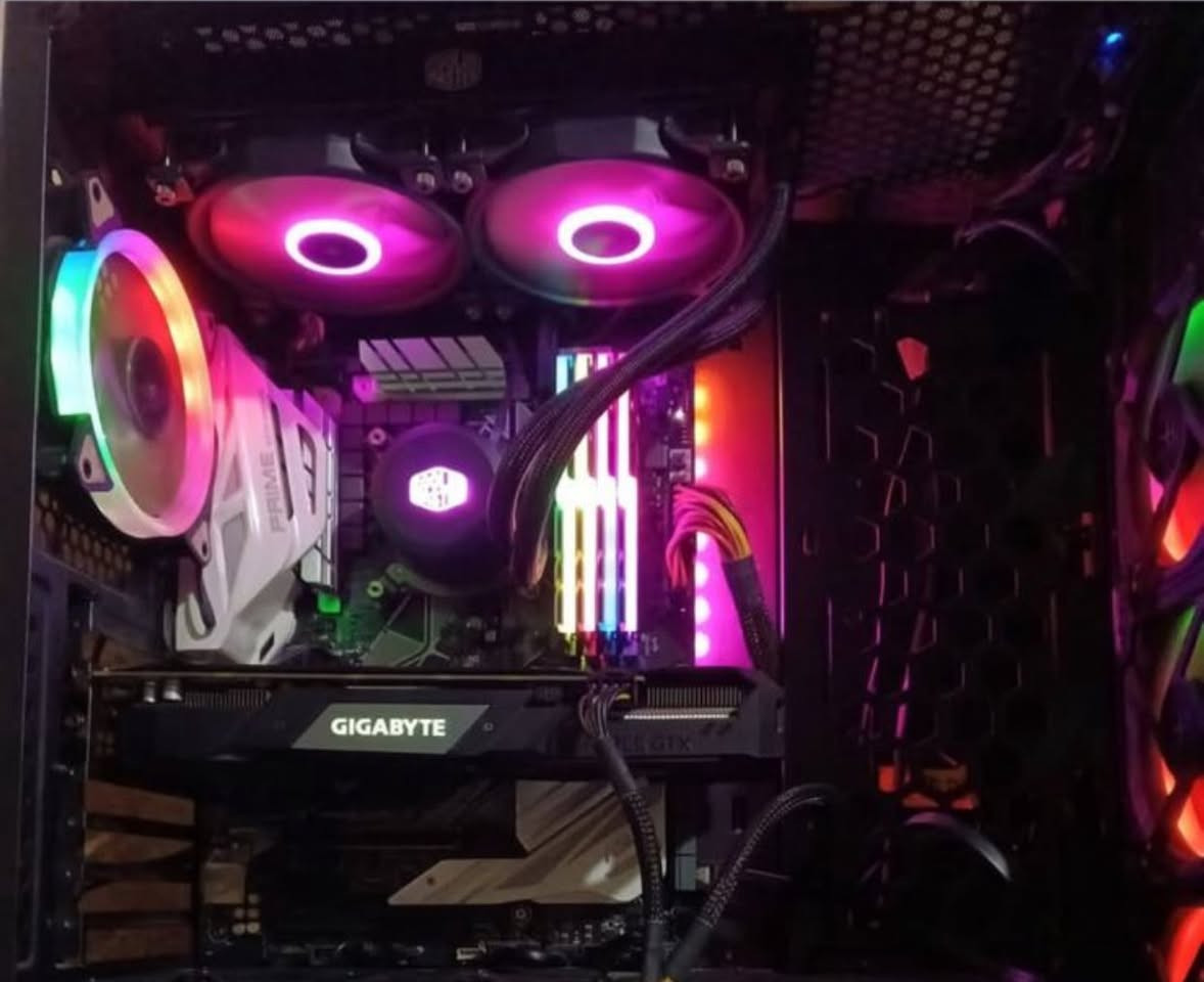 PC GAM
( سعر 800 )

32gb ram 3200mhz g.skill

M.B Asus prime z370-A

i7 9700

GTX gigabyte 1660 ( 3 fan )

128 gb m.2 + hdd 2tb

مبرد مائي cooler master 240

Case 4 fan

* شاشه24 ips 165hz

Keyboard reddragon yama

Moraze MSi

M B Asus prime z370-A

مكاني بغداد الدوره

رقم الهاتف ***********
