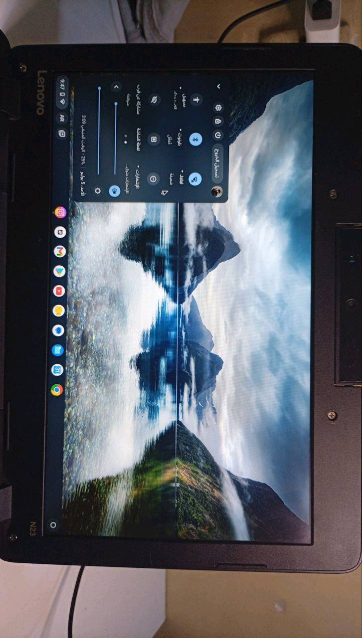 سلام عليكم
لابتوب كروم بوك Chromebook Lenovo n23
مدرسي نظام اندرويد يشغل جميع برامج المدرسية و العاب خفيفة، انتسغرام.  فيس. ماسنجر، تلكرام،  واتساب،.  ذاكرة16

 عندي ويا شاحنة جديدة اشتريتها اله و انطي ويا الشاحنة القديمة هم 

شحن سريع بسرعة يفول شحن و يطول الشحن بي 5ساعات او اكثر حسب الاستخدام والاضاءة 

اضاءتة قوية جدا صوت سماعة جدا قوي سماعتين بي منافذ كلها شغالة منهم الـ USB 

بي خلل بسيط الي هوه اللمس بي مو شغال ممكن يتصلح و تصليحة سهل 
او تشتري ماوس USB  رخيص مو غالي و تستخدمة طبيعي 

سعرة 60 الف و توصيلة مجاني  متوفر عندي توصيل لجميع المحافظات 

*********** واتساب
