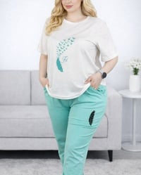 سوت قطعتين • فانيلا قطن • مقاسات L XL XXL