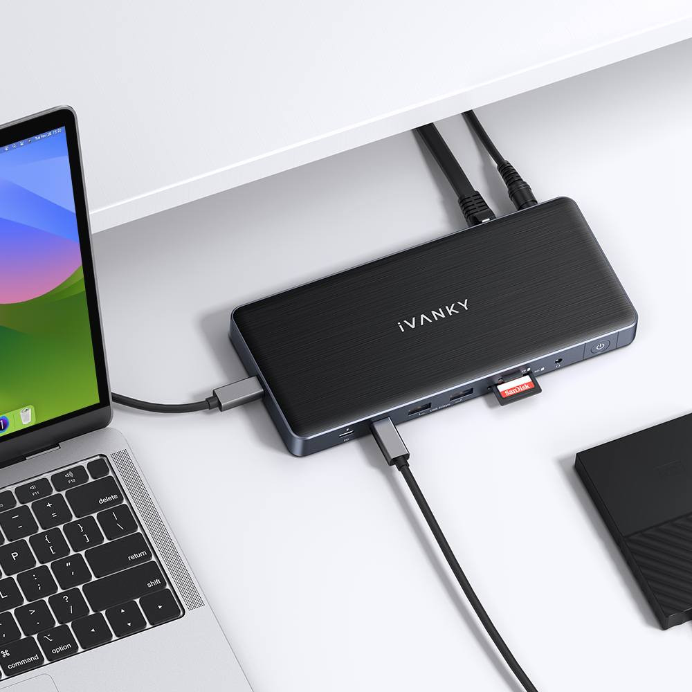 أفضل شاحنة للماك والايفون والباقي⬇️
قاعدة التوصيل iVANKY FusionDock Pro 1+ (محطة إرساء أو Docking Station)
- وهي مخصصة بشكل أساسي لأجهزة MacBook بمختلف معالجاتها 
(M1، M2، M3، M4،M5)
- طاقة شحن قوية (100W PD): تمنح الكمبيوتر شحناً سريعاً يصل إلى 100 واط عبر منفذ التوصيل الأساسي.
- دعم 3 شاشات بدقة 4K: تتيح لك تشغيل حتى 3 شاشات خارجية معاً بدقة 4K وتردد 60Hz في نفس الوقت (باستخدام تعريف DisplayLink).
- 14 منفذاً متعدد الاستخدامات: تشمل منافذ USB-C و USB-A بسرعة نقل 10Gbps، منفذ إيثرنت سريع (2.5GbE)، قارئ بطاقات ذاكرة (SD/microSD)، ومنفذ صوت 3.5mm.
***********
