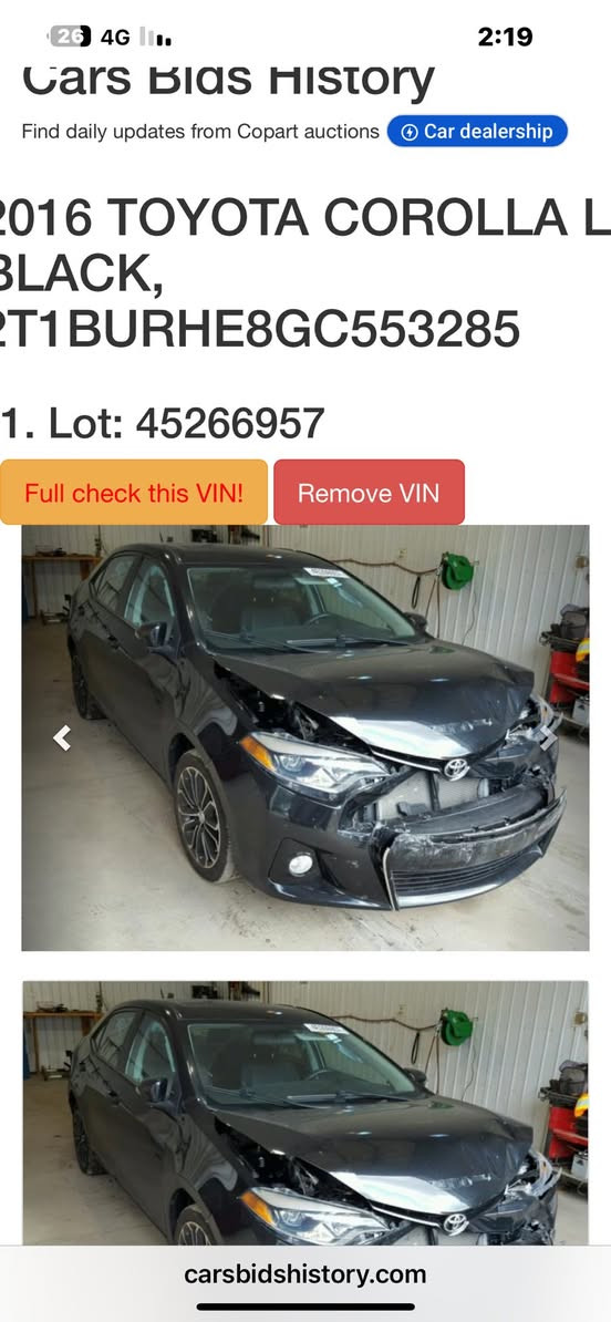 كورلا 2016
مواصفات S فول 
ضرر بنيد 
رقم اربيل 
السعر 127 وبيها مجال 
هاتف ***********
