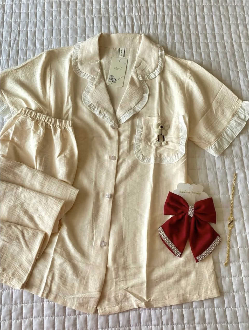 ⁨ بجـامة الأميرات 🎀
نوع القماش - قطن 100‎%‎
القياسات  L , XL 
الالوان :صيفيه فاتحه (سمائي فاتح ،وردي فاتح ،اخضر فاتح ،برتقالي فاتح )
السعر  11,000
ماشة الفيونكه متوفره - سعرها 3,000
للحجز أو الإستفسار دايركت 
.


**إذا كنت صاحب هذا الإعلان وتريد حذفه لأي سبب، رجاءا أرسل رسالة إلى الدعم الفني**