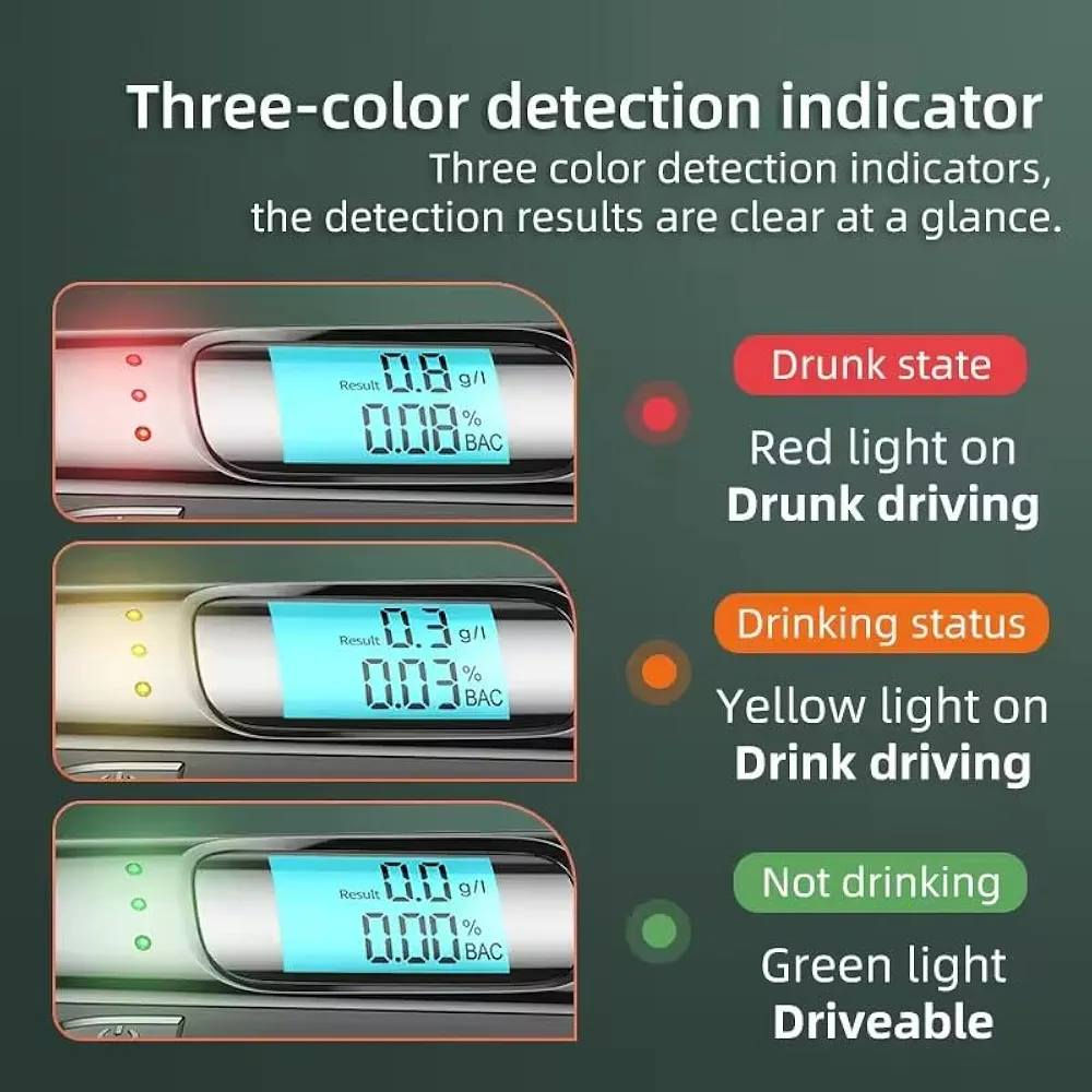 ٧ الف ع اول تم 
هذا الجهاز هو جهاز اختبار الكحول في التنفس (Alcohol Breath Tester). 

نوع الجهاز: جهاز قياس نسبة الكحول الرقمي المحمول.

طريقة الاستخدام: لا يحتاج إلى قطع فم، يتم النفخ مباشرة في الجهاز بعد فتح الغطاء المقاوم للغبار. 

الوقت: يتميز بوقت إحماء سريع يصل إلى 10 ثوانٍ. 

التصميم: صغير الحجم ومصمم للاستخدام الشخصي أو المنزلي. 

تنبيه: يرجى استخدامه بمسؤولية، حيث أن هذا الجهاز للقياس الشخصي وليس بديلاً عن الفحوصات المهنية أو القانونية.


**إذا كنت صاحب هذا الإعلان وتريد حذفه لأي سبب، رجاءا أرسل رسالة إلى الدعم الفني**