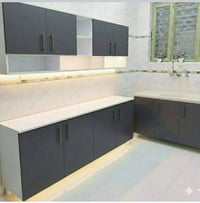 خشب MDF • كاونتر ٢م • سنك ١٫٢م مرمر