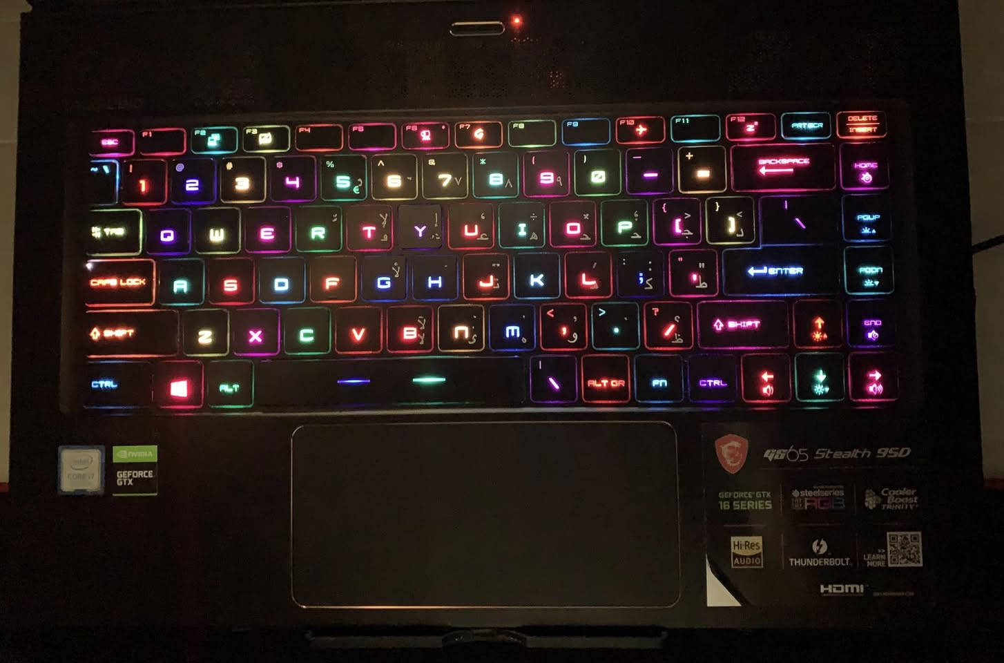 MSi GS65 Stealth 
كرت شاشة خارجي Nvidia GTX 1660ti
معالج i7 جيل تاسع H (فئة الاداء القوي)
رام 16GB 
هارد 512GB m.2 
شاشة 15.6 انش 144 هرتز sRGB 95%
كيبورد RGB مع امكانية تغيير الالوان والأنماط لكل زر بأستعمال البرنامج
اللابتوب سلم وزنه خفيف 
للبيع السعر 700 وبي مجال للطيبين
مكاني بغداد الطالبية 
***********
