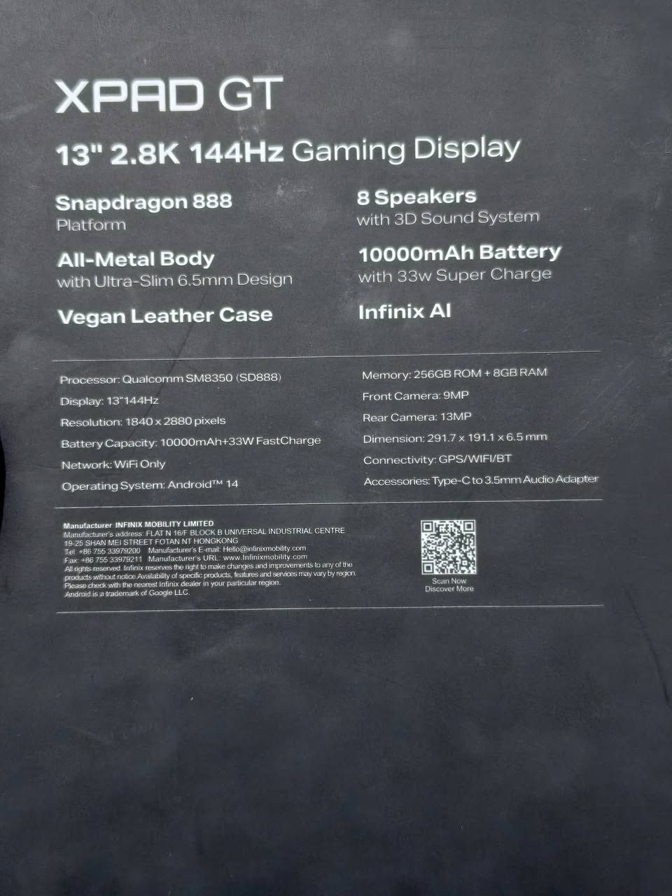 للبـــــيع او المراوس (حسب القناعة).
ايباد [انفنكس اكس باد جي تي] 📍
بطاريةة 10000 ملي📍
شاشةة 13 انج📍
ذاكره 256📍
معالج سناب دراگون 888📍
120 فريم.📍
144 H هيرتز📍
( الجهاز جديد فقط مفتوح من العلبة استخدام اسبوع ).
[مع كامل الملحقات  كڤر الجهاز الاصلي _ شاحنة الجهاز الاصليه بالكارتون مامفتوحة _ سماعات هيدفون الاصليات مامفتوحات] .


**إذا كنت صاحب هذا الإعلان وتريد حذفه لأي سبب، رجاءا أرسل رسالة إلى الدعم الفني**