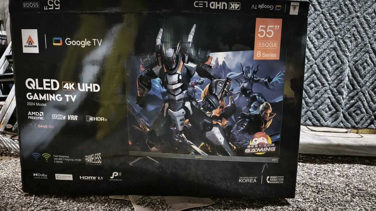 شاشة حافظ 55 بوصة 4K
144 h تردد الشاشة 
نظامها گوگل تيفي 
تكدر تضيف اي تطبيق يعجبك بيها سينمانا تطبيقات قنوات مشفرة 
وياها ريمونتات ثنين 
قبل اسبوع مشترينها 
ب575 
سعر البيع 500 قفل 
وات ساب ***********
ومتواجد على الماسنجر
