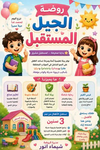 للاستفسار ‏‪0783 999 1374‬‏ دفع يكون شهري (35)الف روضه الجيل المستقبل ...