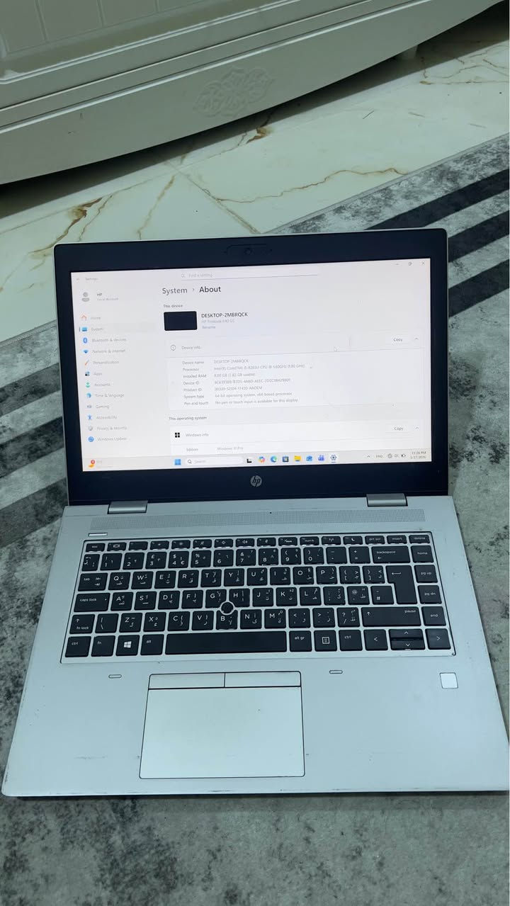 لابتوب HP 

المواصفات
Cori5-8265U
1.60GHz (1.80GHz)
كور اي 5 الجيل الثامن
هارد ssd 256 الافضل 
رام 8 -- 64bit

حالة اللابتوب 
اللابتوب مستعمل شبه جديد نظيف
نسبة النظافة 90‎%‎ ومابيه اي عيب 
وتگدر تفحصة وضمان الك اسبوع كامل استرجاع
 

الملحقات والهدايا
يجي مع اللابتوب شاحنة اصلية وكيبل اصلي
+ ماوس واير هدية + جنطة اصليه ماخذها ب 25 الف هدية + رام 32 هدية + فلاش 16 هدية
ملاحظه // الهدايا  كلهن اصليات الي يجن وي اللابتوب وكلهن غاليات وسعر القطعه اقل شي 15

المميزات
اللابتوب مفرمت بالكامل ويندوز 11 اصلي مايحتاج تفرمته او تنصب او تعاريف كلهن كاملات تقريبا

السعر
سعر اللابتوب 250 الف قفل مع كامل الملحقات
اللابتوب نظيف جدا ووارد اوربي يعني افضل شيى بالسوق

للتواصل
08738410371 واتساب
*********** شريحة
او التواصل على الماسنجر

ملاحظة \\ يتوفر توصيل البصرة, العراق
