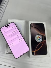 ايفون 16 برو ماكس ظهر مالته فقط مكسور مليون 150 بطاريه 94  هارد 256 ظن...