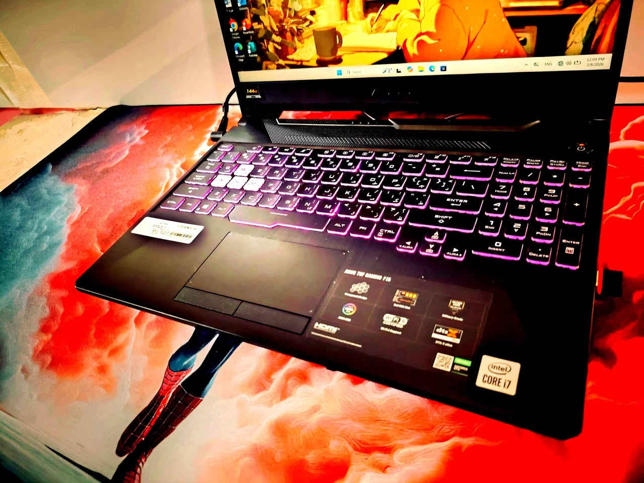 عروض النااار 🔥🔥⚡ 💥💭💭💥 بالكاتون تجي 
لابتوب ASUS TUF Gaming من فئة  الجيل العاشر عشر ورام 16    كيكا  و كارت شاشه داخلي 8 كيكا  و وكارت شاشه خارجي 6   كيكا نوع GTX 

💭 مواصفات اللابتوب⚡⚡⚡⚡ ⬇️

ASUS TUF Gaming F15 
Core i7-10 H♦️
Ram16   DDR4 
 Hard Disk 512 ssd M.2 NVMe 
INTEL UHD Graphics - 8 gb
GPU 1 :   GTX 6  GB - 1660Ti
15.6 inch FHD
windows 11 Pro

لابتوب ASUS TUF Gaming F15 
كوراي سفن - الجيل العاشر عشر فئه H
رام: 16  كيكا 
هارد: 512GB كيكا - SSD
كرت شاشه داخلي 8 كيكا
كارت شاشة خارجي 6 كيكا نوع GTX 1660Ti 
حجم الشاشه 15.6  انج 
كيبورد ضوئي - ليزري ( عربي - انكليزي)
السعر: ٨٠٠ الف دينار فقط.

🎁🎉  الهدايا والملحقات 🎉🎁

♡ حقيبة
♡ ماوس 
♡ شاحنة 
⭐️ يوجد توصيل لجميع محافظات العراق 🚚
♡ 5 ألف لبغداد.
♡ 7 ألف لجميع المحافظات.

📝 للحجز والاستفسار، 
يرجى التواصل معنا عبر ماسنجر الصفحة
او عبر الواتساب: ***********
🤝 مركز نانو تكنولوجي 
لبيع وشراء اللابتوبات المستخدمة في العراق
العنوان: بابل - المحاويل - حي الاسرة 

ضمان من اي عطل لعشرة أيام لجميع القطع.

