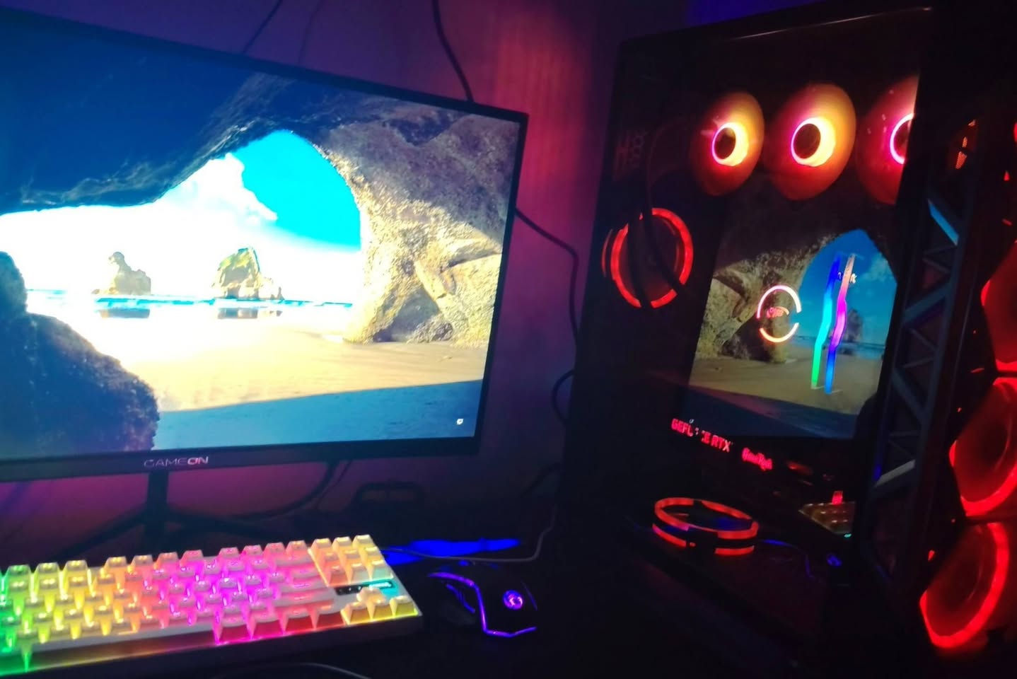 ​كرت الشاشة (GPU): NVIDIA  RTX 3070 Ti
المعالج (CPU): Intel Core i7-10700K 
​الذاكرة (RAM): 8GB (4+4).
​النظام: Windows 10 Home 64-bit
فقط كيس من دون شاشه بيع او مراوس لابتوب قيمنق للتواصل واتس ***********
