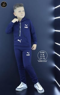 بيجاما صبياني • قماش معجّن • طبع صدر بوما