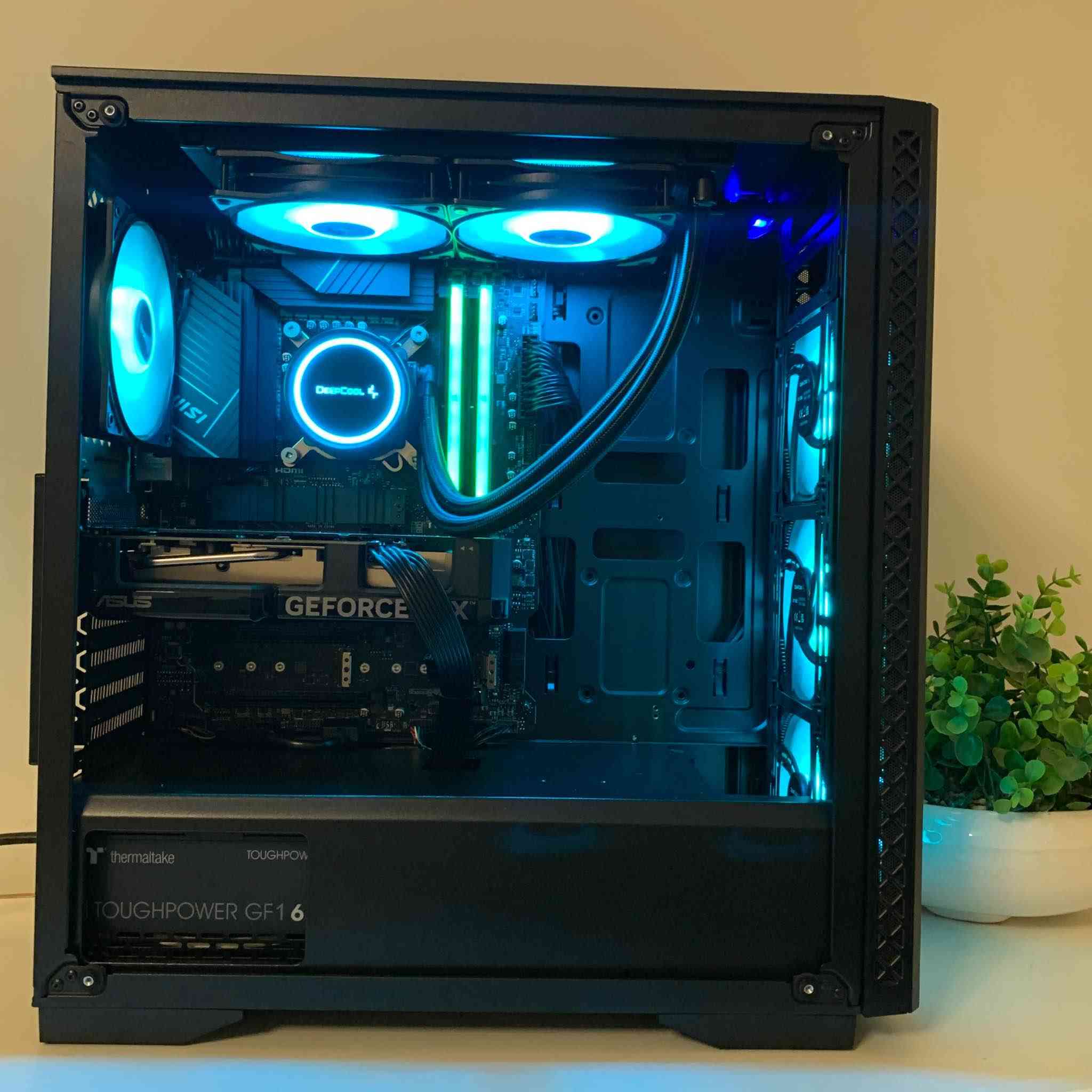 PC Specifications

((CPU)) Intel® Core™ i7-12700KF (12C / 20T)
((CPU Cooler)) DeepCool GAMMAXX L240 ARGB
((MOBO)) MSI PRO Z790-P WiFi
((RAM))CORSAIR Vengeance RGB 32GB DDR5-5200
((SSD)) Crucial P2 1TB NVMe
((GPU)) ASUS Dual GeForce RTX™ 4060 8GB
((PSU)) Thermaltake Toughpower GF1 650W Gold
((Case)) DeepCool MATREXX 50 ARGB 4Fans السليمانية, العراق


**إذا كنت صاحب هذا الإعلان وتريد حذفه لأي سبب، رجاءا أرسل رسالة إلى الدعم الفني**