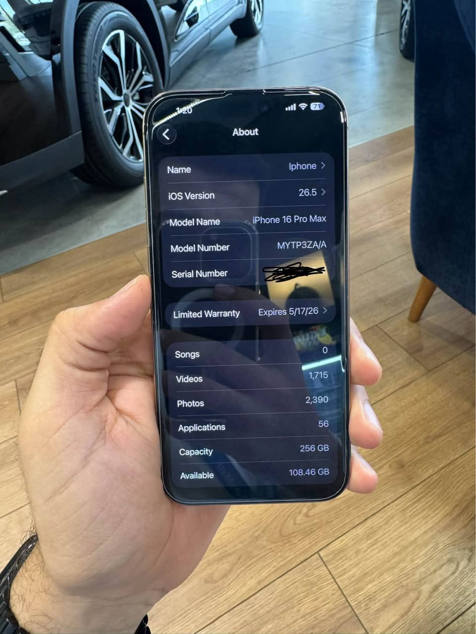 iphone 16 promax 
به شه رتي هه موو شتيك به س پشتي شكاوه
پاتري ٩١ بيلاد
٣٠٣ جار دراوه له شه حن
٢٥٦ گيگا
٢ سيم ZAA
كارتوني عه سلي له گه له السليمانية, العراق


**إذا كنت صاحب هذا الإعلان وتريد حذفه لأي سبب، رجاءا أرسل رسالة إلى الدعم الفني**