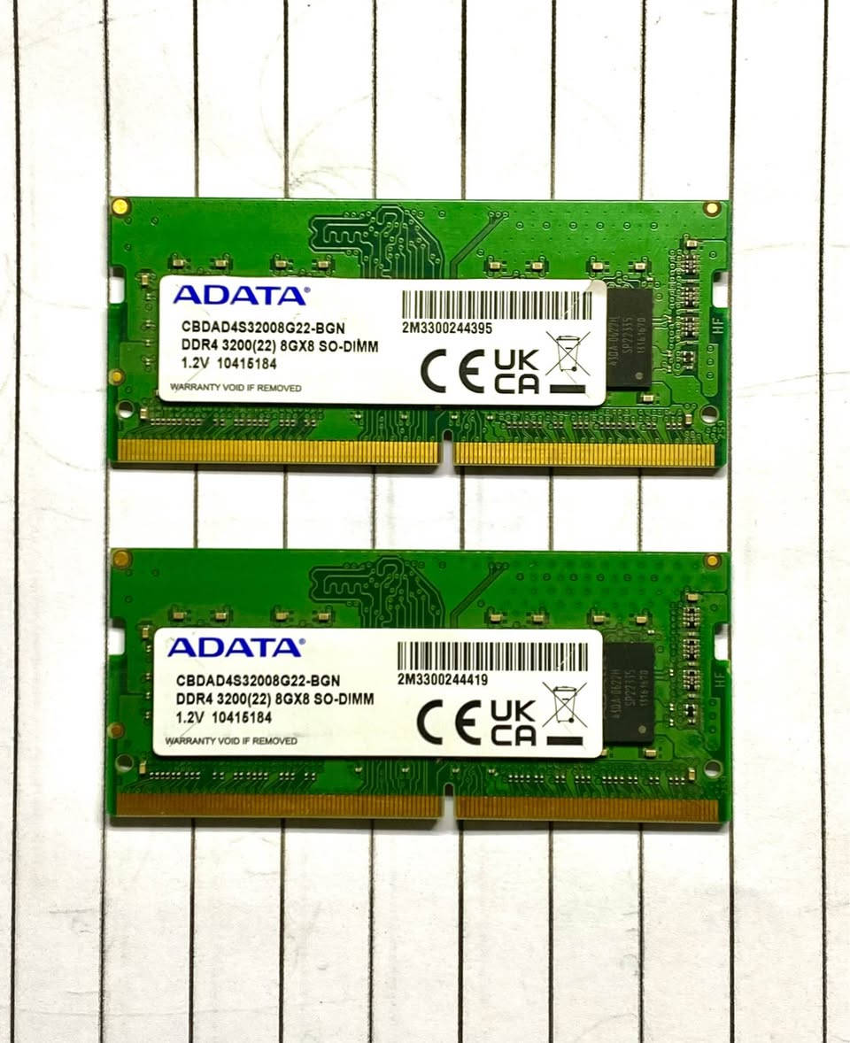 2x8 
يعني 16 سرعه 3200 من ماركة ADATA معروفه. مكاني بغداد بسماية. بيها مجال بسيط بغداد, العراق


**إذا كنت صاحب هذا الإعلان وتريد حذفه لأي سبب، رجاءا أرسل رسالة إلى الدعم الفني**