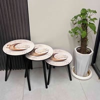 🚨🚨🔥عرض رمضاني 🚨🚨🚨  طقم طاولات ضيافة رمضانية   – تصميم دائري مزخرف (3 ق...