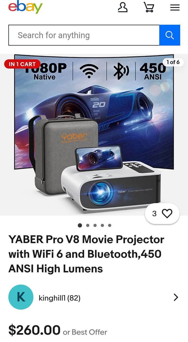 🔥🔥 عرض خاااص ومحدود 🔥🔥
🎬 بروجكتر Yaber Pro V8 الأصلي – تجربة سينما حقيقية ببيتك 😍
✨ المواصفات: 🔹 دقة عرض Full HD 1080p حقيقية + يدعم تشغيل 4K
🔹 اتصال WiFi 6 سريع + عرض مباشر من الموبايل بدون تقطيع 📱
🔹 تصحيح صورة احترافي 4D / 4P من جميع الجهات
🔹 سطوع قوي 450 ANSI مناسب للأفلام والمباريات 🎥⚽
🔹 صوت ستيريو نقي Hi-Fi مع بلوتوث 5.0 🔊
🔹 عدسة احترافية + تبريد مزدوج لعمر أطول
🎁 الملحقات: ✔️ حقيبة فخمة
✔️ ريموت كنترول
✔️ كيبلات كاملة
✔️ جاهز للاستخدام فوراً
💥 السعر قبل: 125,000 دينار
💥 السعر الآن: 90,000 دينار فقط 😱🔥
🚚 توصيل مجاني لكل المحافظات
📦 فحص وتجربة قبل الاستلام ضمان لحقك 100%
كم قطعة متوفرة


**إذا كنت صاحب هذا الإعلان وتريد حذفه لأي سبب، رجاءا أرسل رسالة إلى الدعم الفني**