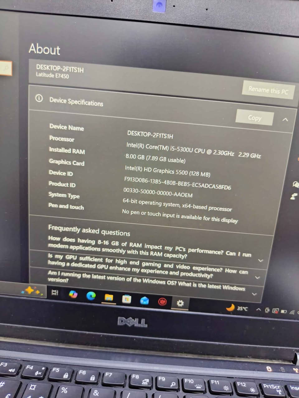 لابتوب ديل i5 جيل خامس رام 8 هارد 500 كيكا كارت شاشة intel hd 5500 بطارية زينة مع جنطة والمحولة السعر 150 الف موصل, نينوى


**إذا كنت صاحب هذا الإعلان وتريد حذفه لأي سبب، رجاءا أرسل رسالة إلى الدعم الفني**