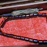 مسبحة فاتوران • لون كبدي • خرز برميلية