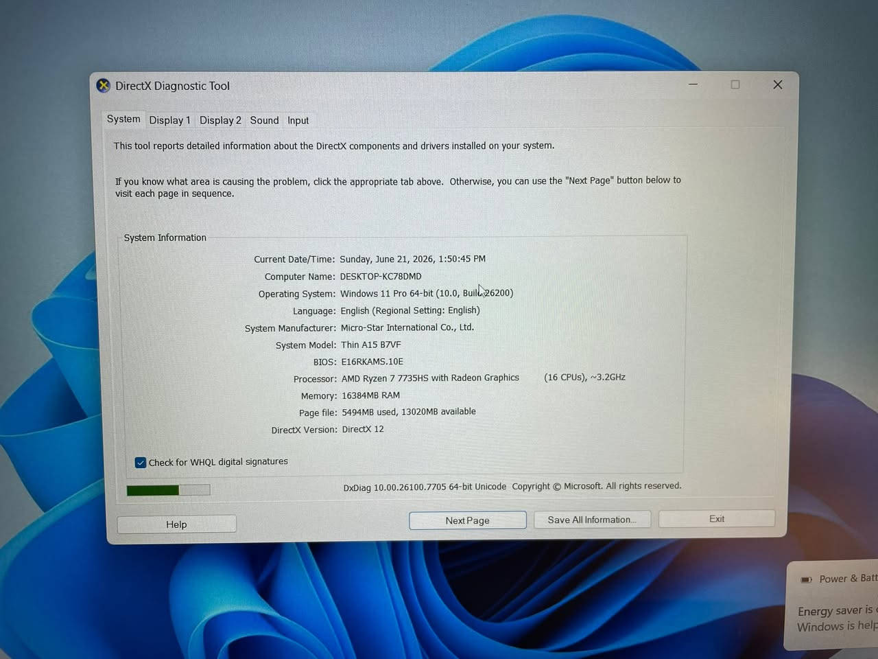 msi Thin A15 B7VF
Ryzen 7 7735HS

RTX 4060 8GB

16GB 4800Mhz

SSD

512GB SSD

15.6 Inch FHD 144Hz

Windows 11 PRO

IQ

1,500,000 دينار عراقي

الابتوب ضربه مابيه


**إذا كنت صاحب هذا الإعلان وتريد حذفه لأي سبب، رجاءا أرسل رسالة إلى الدعم الفني**