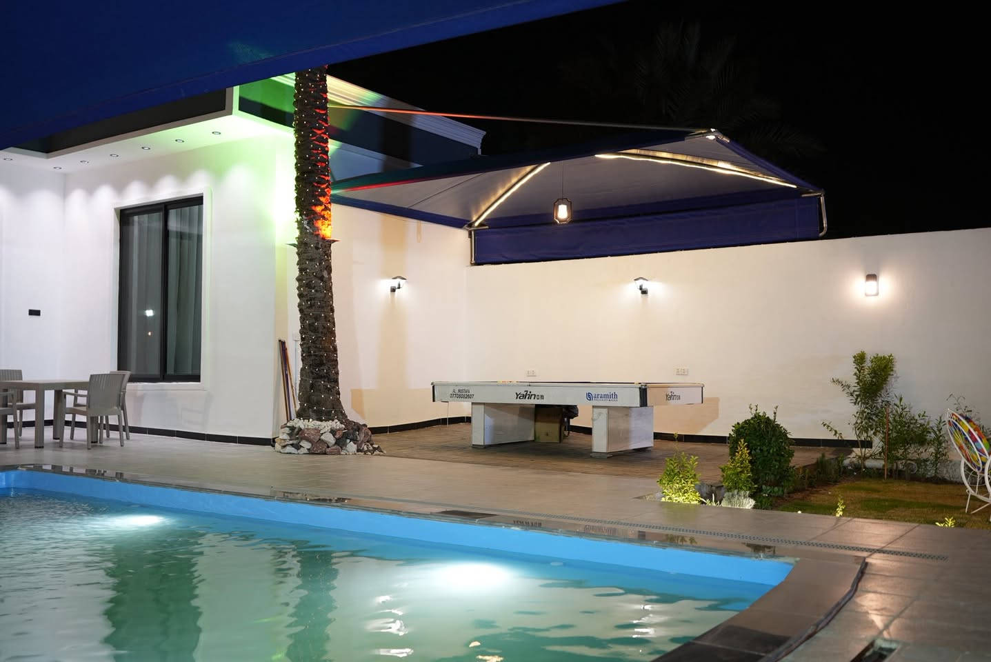 شاليه هلا وغلا 🏀🎢🎆
■غرفتين نوم وصالة ومطبخ وصحيات 
■مسبح للكبار 
■مسبح للصغار 
■العاب للصغار وللكبار 
■حديقة كبيرة  
■ادواة للشواء ومكان شوي كامل 
■جلسات خارجية 
■كراج داخلي 
■كهرباء ع مدار 24 ساعة 
■انترنت مجاني مفتوح 

■يرجى الالتزام بالشروط :
●ممنوع التأجير المختلط للشباب والبنات 
●ممنوع ادخال الخمور ومكبرات صوت الموسيقى 
●اذا كانت عائلة سيتم التأكد من رقم الهوية العائلي 
●غير مسؤولين عن اي حادث عرضي او غرق  
●يرجى المحافظة على نظافة المكان والممتلكات
● في حال عدم الالتزام بالشروط اعلى سيلغى الحجز ولا يسترجع المبلغ المدفوع.
 
الشفت الصباحي 8 صباحاً إلى 6 مساءاً السعر 150 الف 
الشفت المسائي من 8 مساءاً إلى 6 صباحاً 
السعر 150 الف 
اليوم الكامل من 8 صباحاً إلى اليوم الثاني 6 صباحاً
السعر 300 الف 
ايام الخميس والجمعه 
سيكون سعر الشفت 200 الف 
للاتصال *********** 
العنوان بغداد الراشدية قرب الجزيرة السياحية
