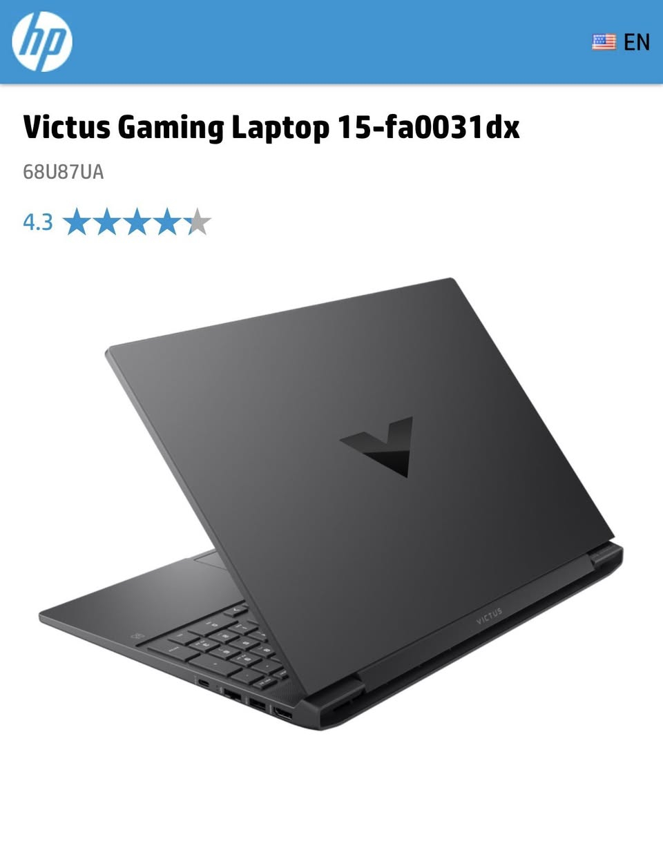 🔥 للبيع – HP Victus Gaming Laptop 🔥
💻 HP Victus 15-fa0031dx

المواصفات:
• 🔹 المعالج: Intel Core i5 (الجيل 12)
• 🔹 كرت الشاشة: NVIDIA GTX 1650 (4GB)
• 🔹 الرام: 8GB DDR4
• 🔹 التخزين: 512GB SSD NVMe
• 🔹 الشاشة: 15.6 إنج FHD – 144Hz
• 🔹 النظام: Windows 11 أصلي
• 🔹 الصوت: Bang & Olufsen

🎮 مناسب للألعاب
🎧 ممتاز للـ DJ والمونتاج
⚡ سريع واستخدام نظيف

📍 المكان: بغداد 
💰 السعر: 750 الف 
📞 التواصل: خاص


**إذا كنت صاحب هذا الإعلان وتريد حذفه لأي سبب، رجاءا أرسل رسالة إلى الدعم الفني**